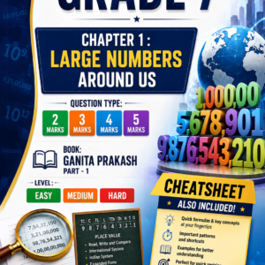 Grade 7 Maths – Large Numbers Around Us | 4-in-1 Worksheet Bundle with Easy, Medium, Hard & Cheatsheet